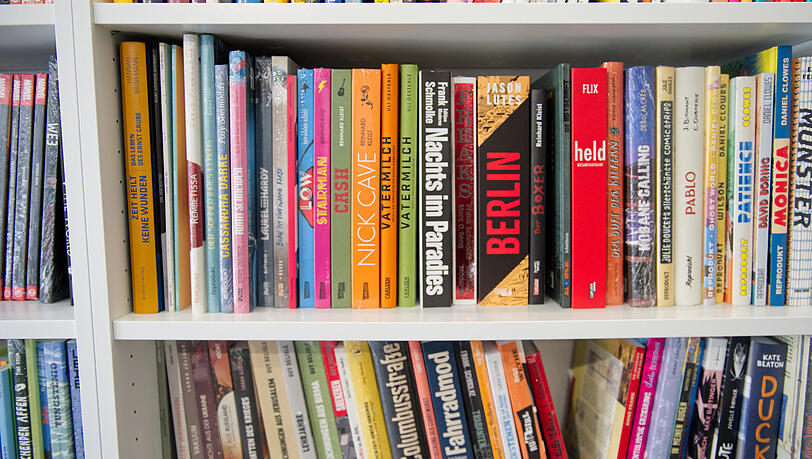 Allerlei Comics und Graphic Novels im "Splendid Comics" am Marienplatz.