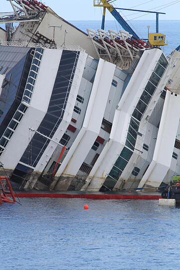 Die aufwendige Bergungsaktion der havarierten "Costa Concordia" ist angelaufen. Ganz langsam richtet sich das Kreuzfahrtschiff auf. Die Bilder von der spektakulären Bergung.