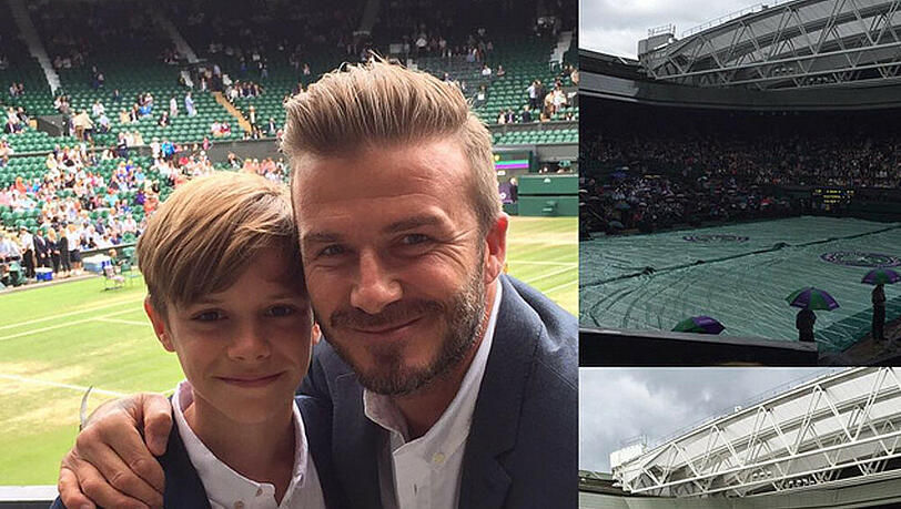 David Beckham besucht mit seinem Sohn Romeo ein Tennis-Match in Wimbledon David Beckham besucht mit seinem Sohn Romeo ein Tennis-Match in Wimbledon