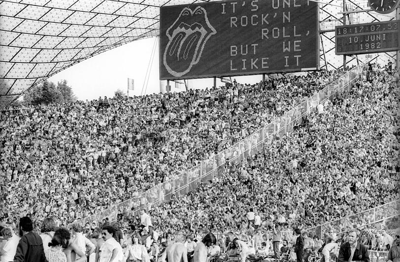 Konzert der Rolling Stones im Münchner Olympiastadion 1982.