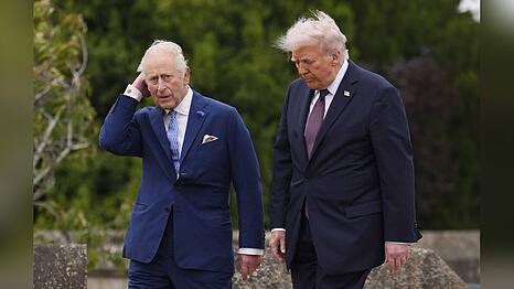 K&ouml;nig Charles III. und US-Pr&auml;sident Donald Trump bei dessen Staatsbesuch in Gro&szlig;britannien im vergangenen Jahr.