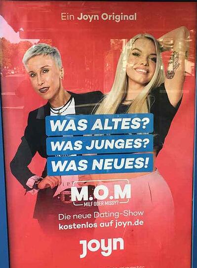 Werbung für die neue Joyn-Sendung "Mom".