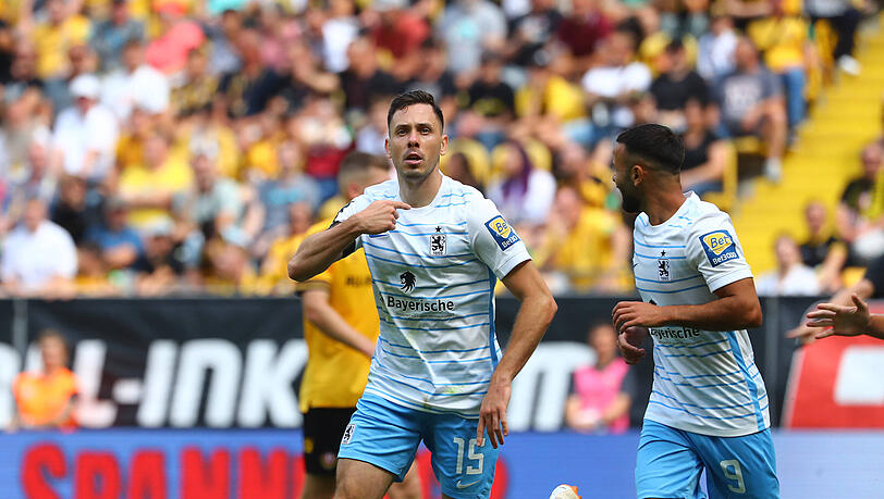 Marcel Bär trifft gegen Dynamo Dresden doppelt.
