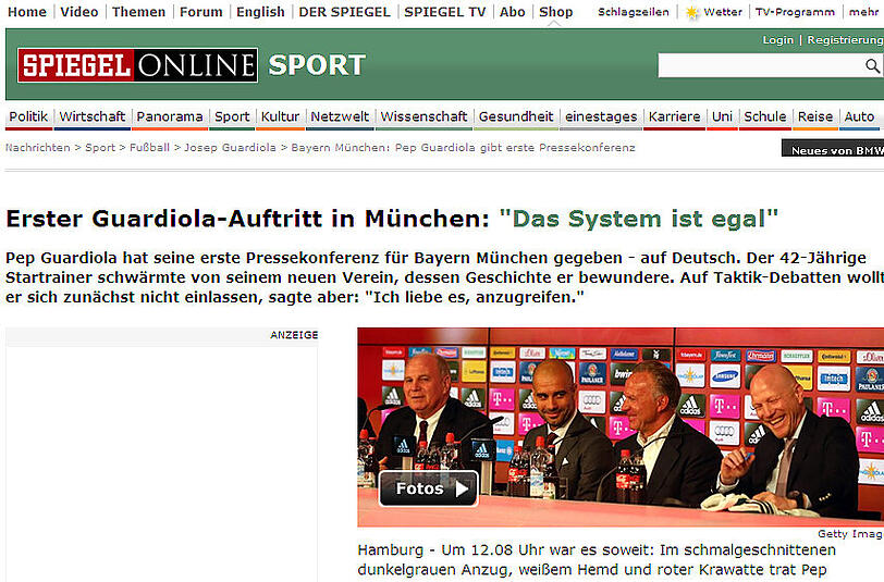 Pep ist da - das schreibt die Presse
