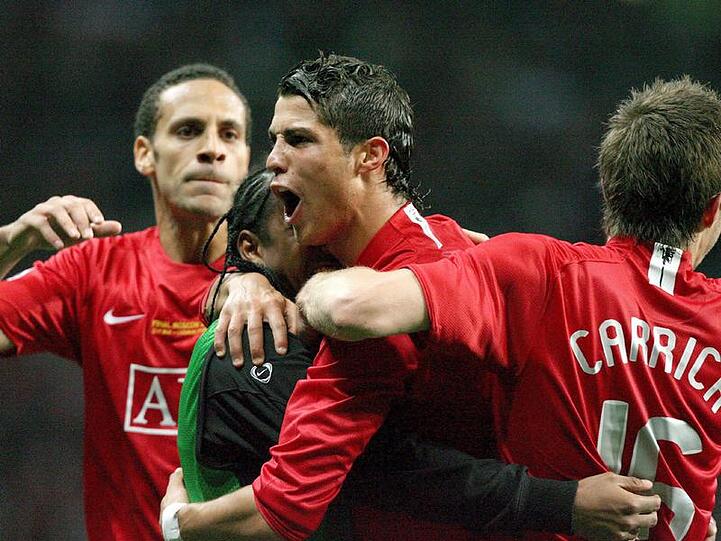 Christian Ronaldo jubelt: Manchester hat die Champions League gewonnen.