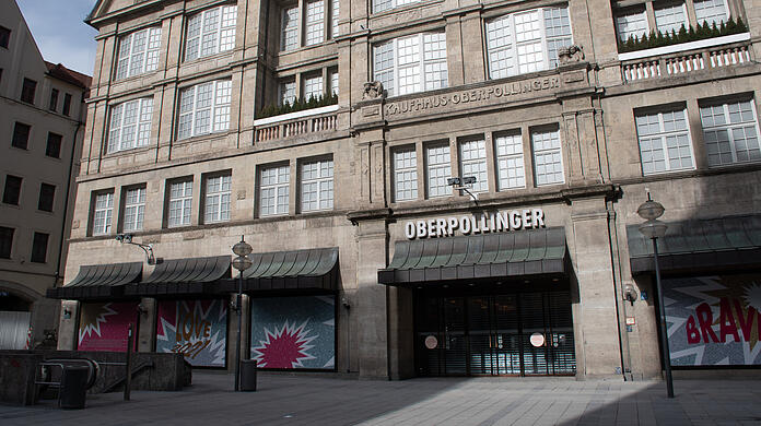 Das Nobel-Kaufhaus Oberpollinger in der Neuhauser Straße in München.
