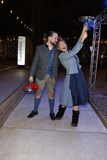 Voll motiviert und siegessicher: Joelina Drews und Partner Adrian Louis.