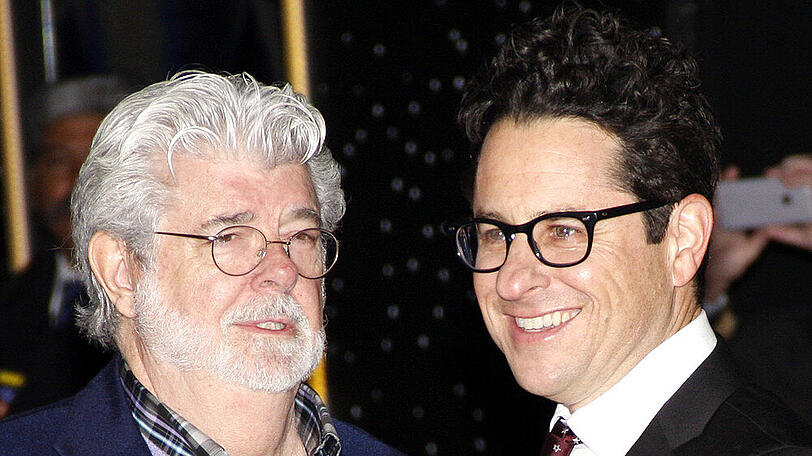 Zwei "Star Wars"-Regisseure unter sich: George Lucas (li.) und J.J. Abrams
