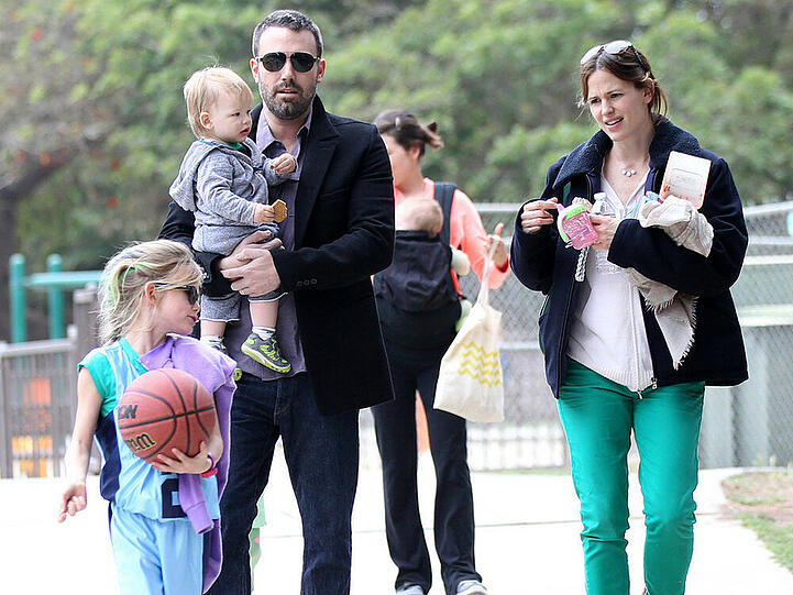 Trotz Trennung eine Familie: Ben Affleck und Jennifer Garner mit zwei der drei Kinder, Violet und Samuel