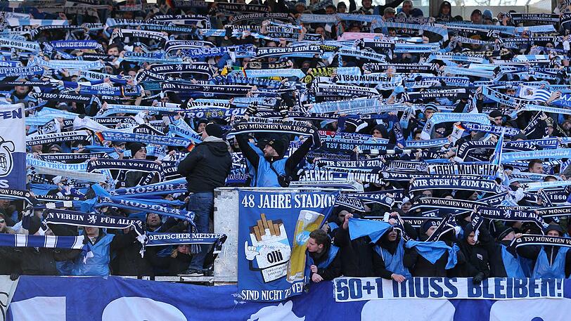 Heimspiel in Nürnberg: Rund 14.000 Sechzig-Fans begleiteten ihre Mannschaft zum ersten Spiel nach der Winterpause.