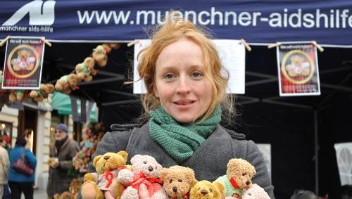 Schauspielerin Brigitte Hobmeier macht Werbung für die Münchner Aids-Hilfe. Schauspielerin Brigitte Hobmeier macht Werbung für die Münchner Aids-Hilfe.