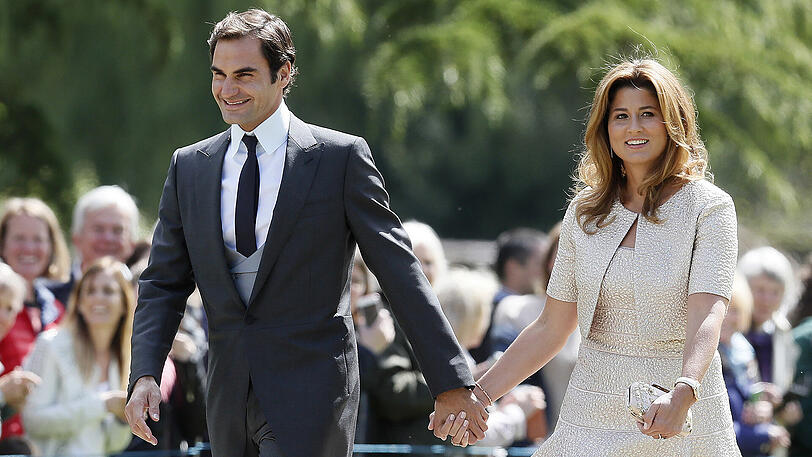 Der Schweizer Tennisprofi Roger Federer und seine Frau Mirka.