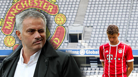 Will sich offenbar die Dienste von Bayern-Star Thomas Müller sicher: Jose Mourinho (l.)