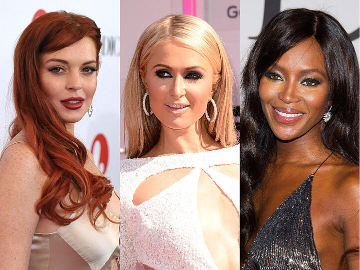 Bestrafte Schönheiten: Lindsay Lohan, Paris Hilton und Naomi Campbell (v.li.)