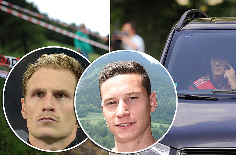Unglück beim DFB: Nationalspieler Höwedes und Draxler saßen als Beifahrer in den DTM-Autos als der Unfall passierte. Den Stars passierte allerdings nichts.