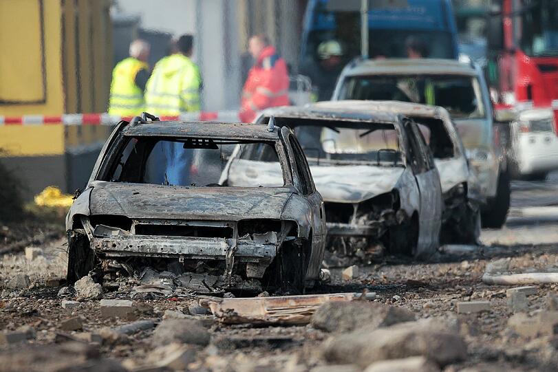 Anblick wie nach einem Bombeneinschlag: Gas-Explosion in Ludwigshafen.