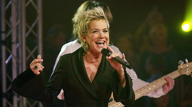 Inka Bause bei der Aufzeichnung zur TV-Show "Sound der Wende"