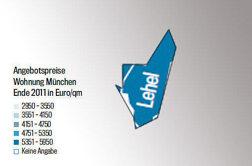 Die Quadratmeterpreise in den Stadtvierteln. Je dunkler das blau, desto teurer die Wohnungen. Alles unter 4000 Euro ist heute günstig. Checken Sie Ihr Viertel. Einfach weiterklicken!
