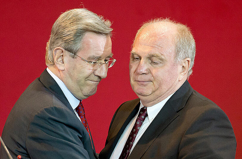 Sollte Uli Hoeneß (r.) wieder eine führende Position beim FC Bayern übernehmen wollen, wird der aktuelle Präsident Karl Hopfner nicht gegen ihn kandidieren.