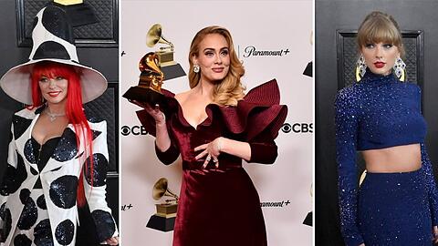 Grammy Awards 2023 (v.l.): Shania Twain, Adele und Taylor Swift.