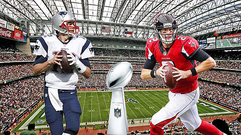 Eine Milliarde Zuschauer weltweit werden das Duell zwischen Tom Bradys (l.) Patriots und Matt Ryans Falcons in Houston verfolgen.