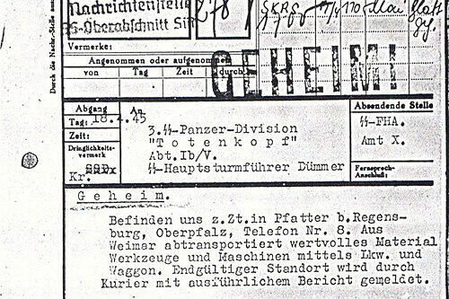 Dieses Fernschreiben aus den letzten Kriegstagen löste in der oberpfälzischen Gemeinde Pfatter einen wahren Goldrausch aus.