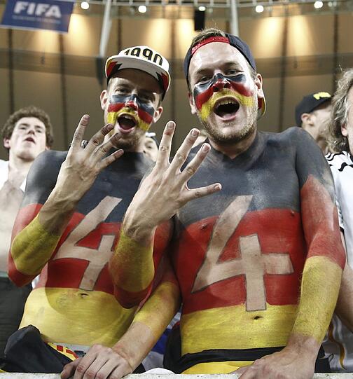 Deutsche Fans im Stadion Maracana.