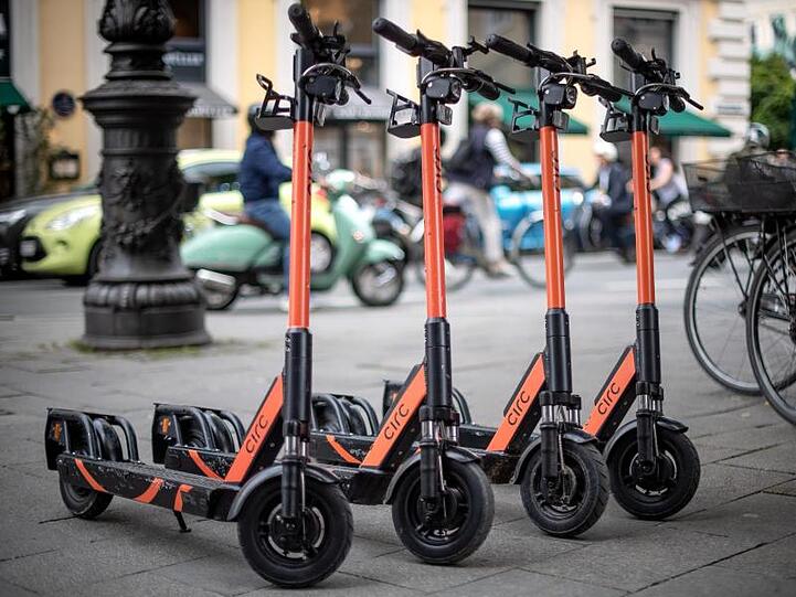 E-Tretroller in München.