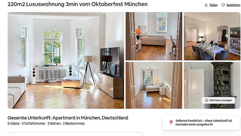 Mit das Teuerste zur Untermiete beim Oktoberfest: ein Apartment an der Goethestra&szlig;e Ecke Pettenkoferstra&szlig;e f&uuml;r 3564 Euro je Nacht.