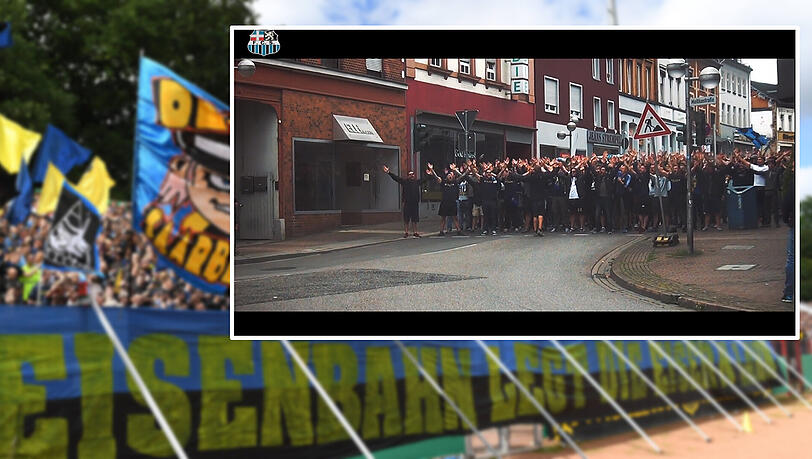 Martialische Bilder: Die Saarbrücker Fans machen sich warm für die Relegation. Martialische Bilder: Die Saarbrücker Fans machen sich warm für die Relegation.