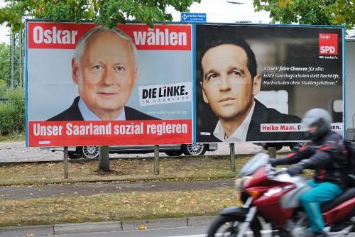 Seit an Seit im Saarland: Oskar Lafontaine und Heiko Maas.