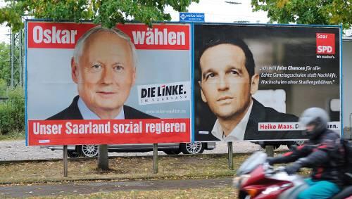 Seit an Seit im Saarland: Oskar Lafontaine und Heiko Maas. Seit an Seit im Saarland: Oskar Lafontaine und Heiko Maas.