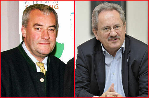 Bayerns Kultusminister Ludwig Spänle (links) und Münchens OB Christian Ude.