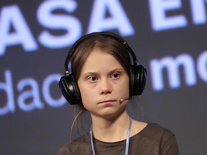 Greta Thunberg vor dem großen Klimamarsch im Zentrum der spanischen Hauptstadt Madrid.