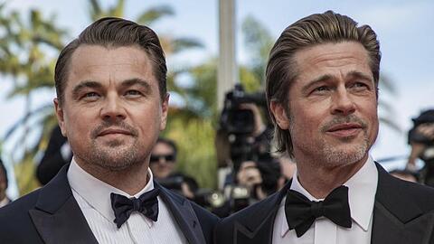 Leonardo DiCaprio (l) und Brad Pitt bei der Premiere von "Once Upon a Time in Hollywood" 2019 in Cannes.