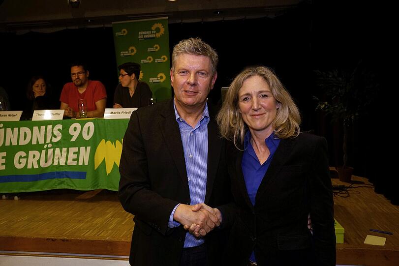 Der OB-Kandidat der Münchner SPD, Dieter Reiter, und Sabine Nallinger (Grüne).