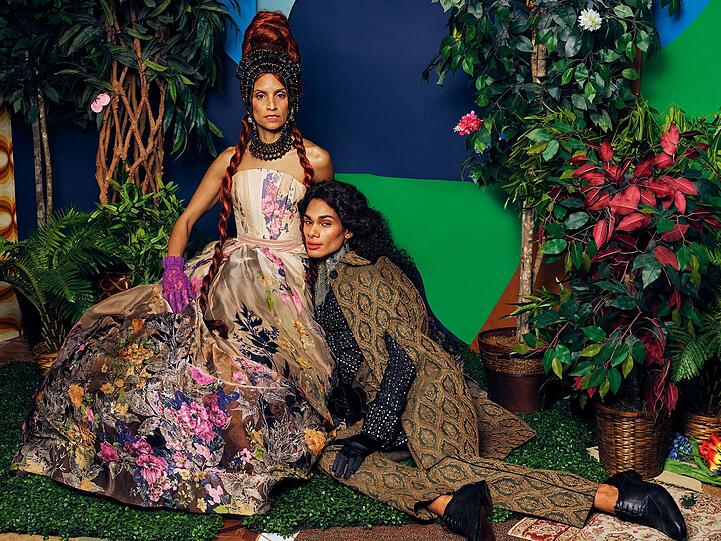 Die Künstlerin Mickalene Thomas ließ sich von der Beziehung zwischen Queen Elizabeth und Orlando inspirieren: Mickalene Thomas, "Untitled #2" aus den "Orlando Series", 2019.