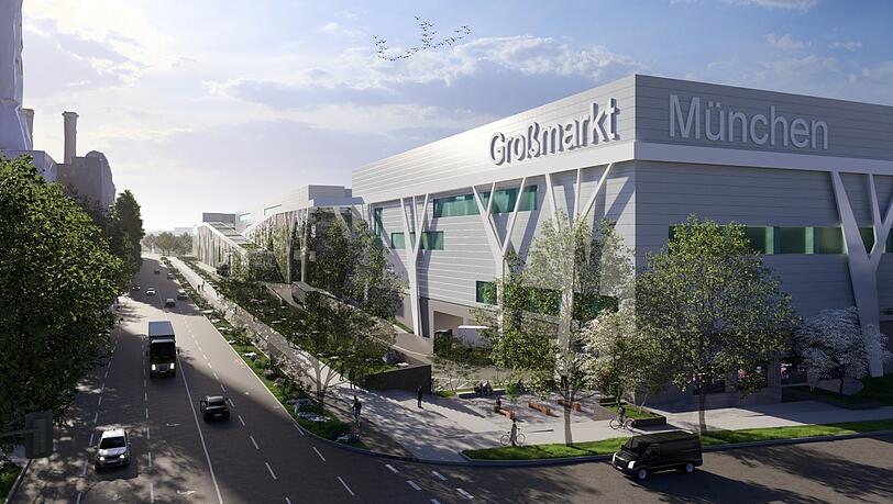 So könnte der neue Großmarkt in Sendling einmal ausschauen. Ob er wirklich gebaut wird, ist allerdings noch unsicher.