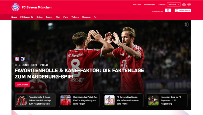 Ein Screenshot von kurz vor 20 Uhr: Auf der Startseite der Bayern-Homepage ist nichts über den Ballon d'Or zu finden. Ein Screenshot von kurz vor 20 Uhr: Auf der Startseite der Bayern-Homepage ist nichts über den Ballon d'Or zu finden.