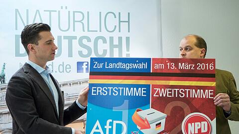 Die NPD möchte eine Aufteilung der Stimmen zwischen der AfD und sich bei der Landtagswahl in Sachsen-Anhalt.