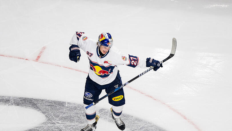 Drin das Ding! Veit Oswald feiert sein Tor beim EHC-Auswärtssieg in Köln.