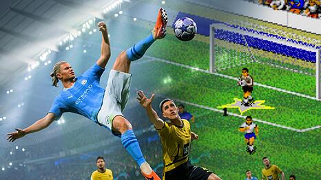 "FIFA" damals, "FC" heute - und der virtuelle Fu&szlig;ball in der Zeit dazwischen. Lassen Sie die zahllosen Ableger der erfolgreichsten Sportreihe der Welt Revue passieren - und staunen Sie, welche teils kuriosen Ideen schon getestet wurden.