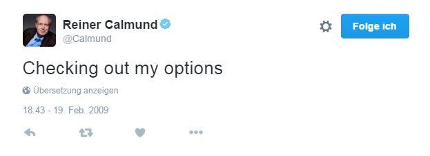 Reiner Calmund ist kein Fan großer Worte - zumindest auf Twitter. Mensch Calli, da wäre doch mehr gegangen!