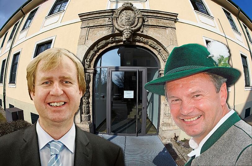 Der alte und der neue Herrscher über das Landratsamt Miesbach: Nicht nur für Jakob Kreidl (CSU, r.), auch für seinen Nachfolger Wolfgang Rzehak (Grüne) hat die Sponsoring-Affäre ein Nachspiel.