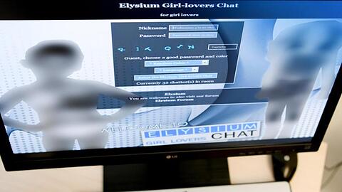 Ein Screenshot einer Login-Seite der Kinderpornografie-Plattform "Elysium".