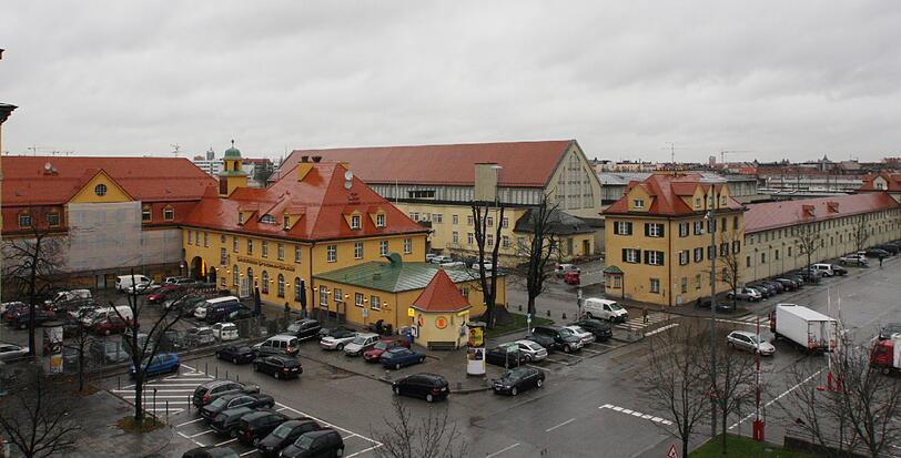 Weitläufig: Die Flächen der heutigen Großmarkthalle in Sendling, die weitgehend nicht öffentlich zugänglich sind.