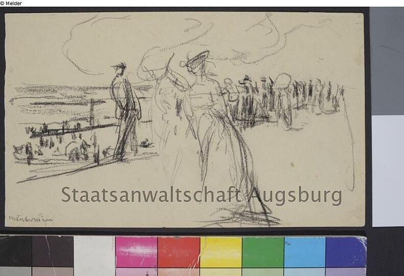 Max Liebermann: "Menschen an Promenade"