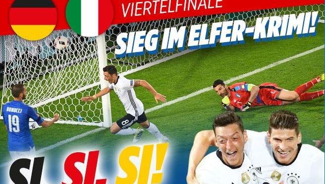 Bild.de: "Si, si, si - Italien-Fluch geknackt" Bild.de: "Si, si, si - Italien-Fluch geknackt"
