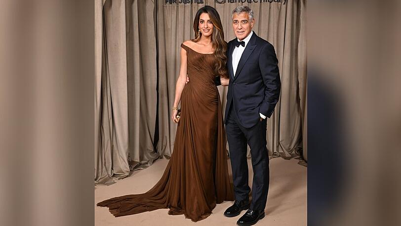 Glamouröser Auftritt in London: Amal und George Clooney.