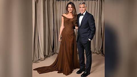 Glamouröser Auftritt in London: Amal und George Clooney.